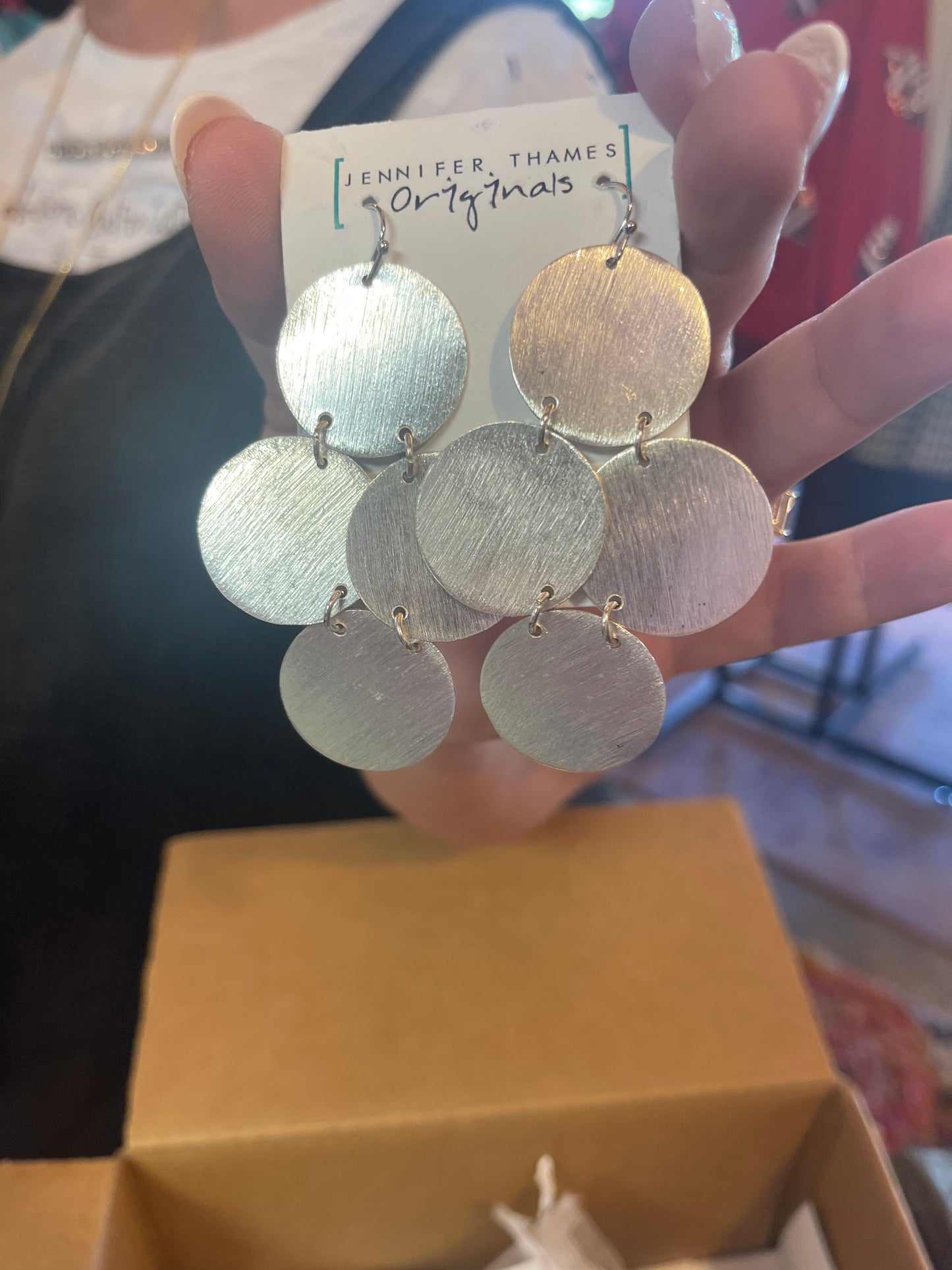 Silver Disc Earrings