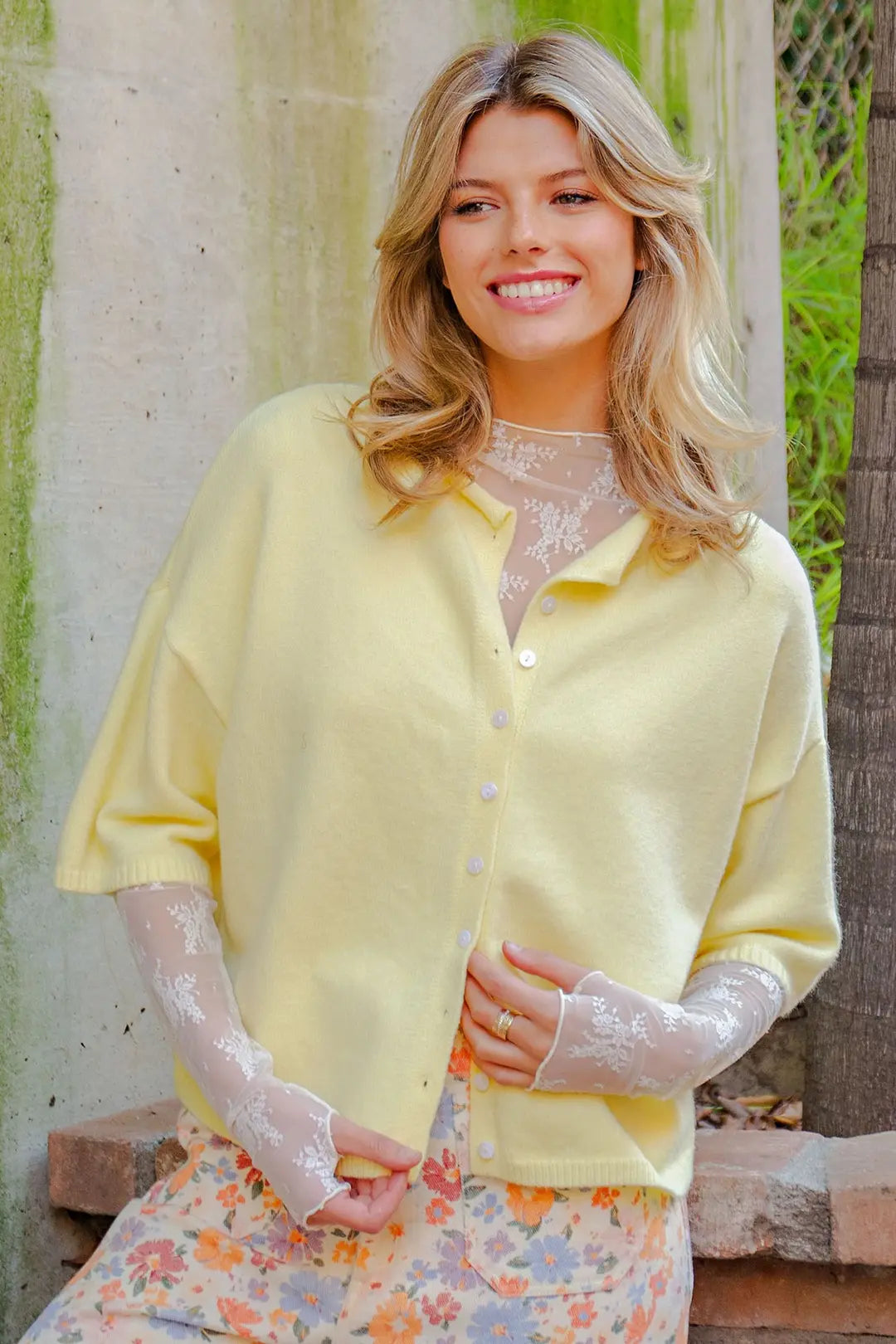 Sunshine Knit Half Sleeve Cardigan