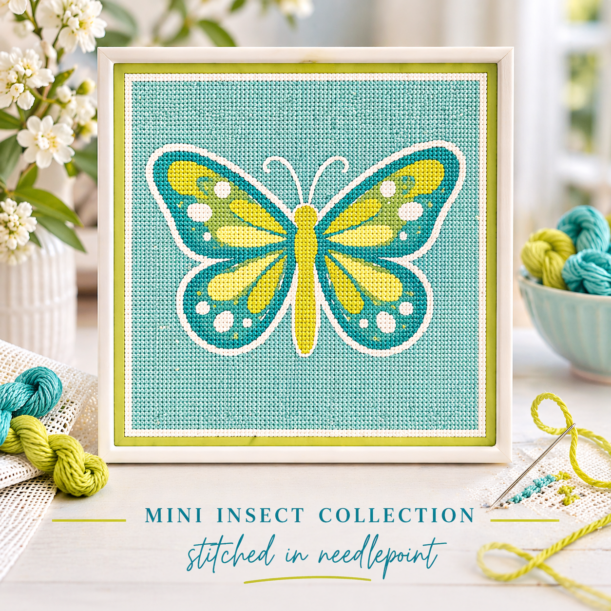 Butterfly Printed Needlepoint Canvas