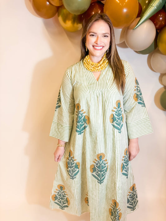 Crème Brûlée Caftan Dress