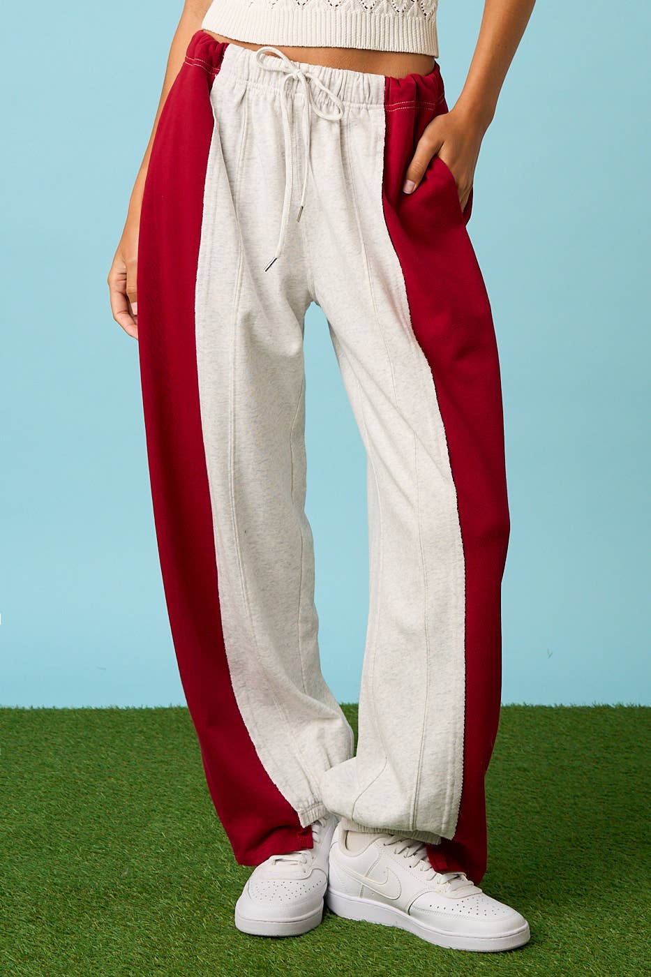 Two Tone Color Splice Jogger