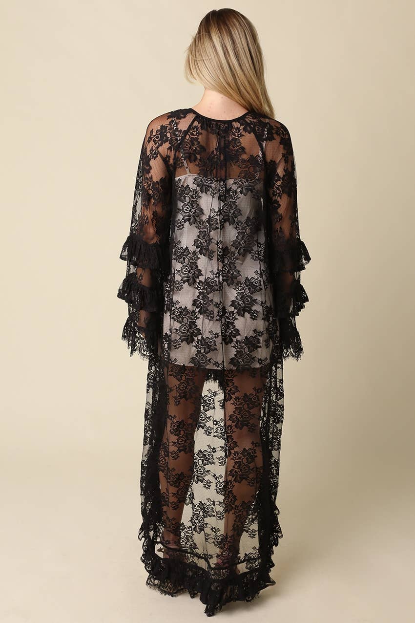The Willa High-Low Lace Tiered Dress