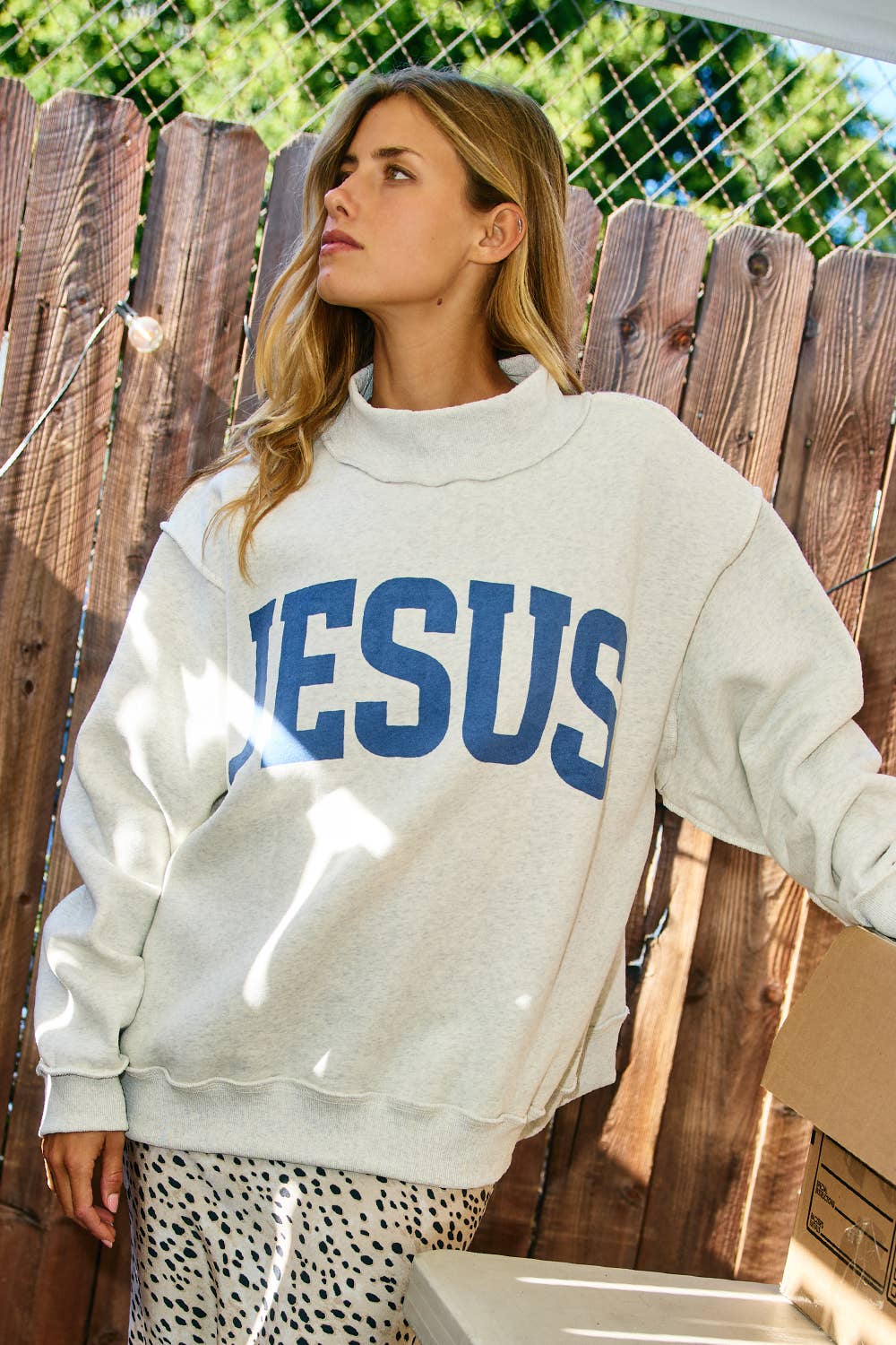 'JESUS & GOD IS GOOD' Reversible Mock neck Sweatshirt