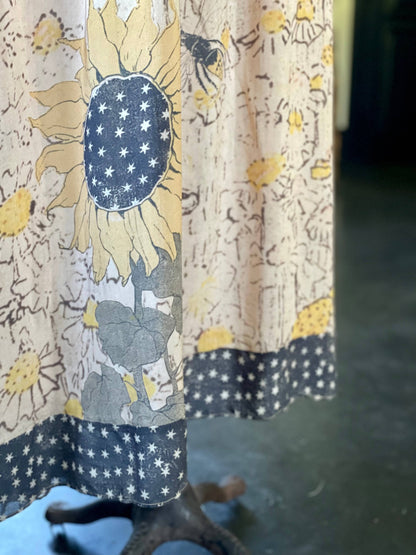 Milk & Honey Bohéme Slip Dress with Bees and Sunflower