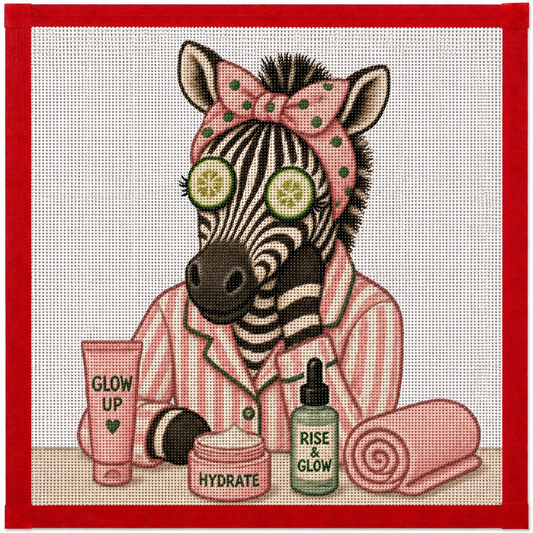 Zebra in Pajama Printed Needlepoint Canvas