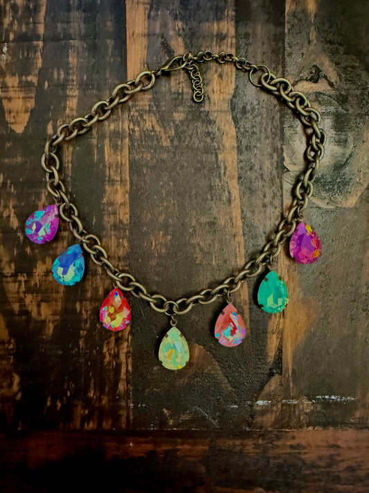 Gypsy South Multicolored Rhinestone Necklace