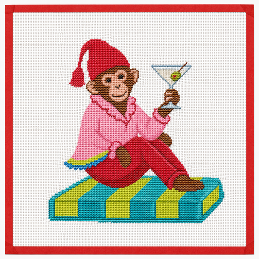 Monkey See Monkey Do Needlepoint Canvas