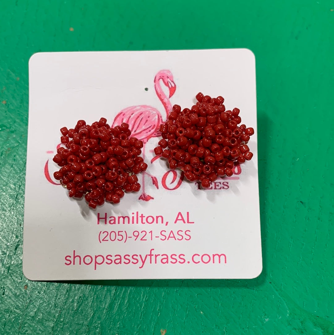 Crimson Stud Earrings