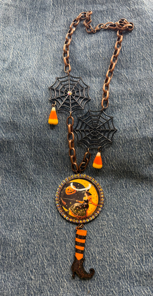 Gypsy South Witch on the Moon Necklace