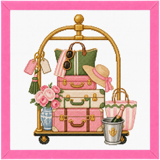 Palm Beach Bellman’s Luggage Cart Needlepoint Canvas