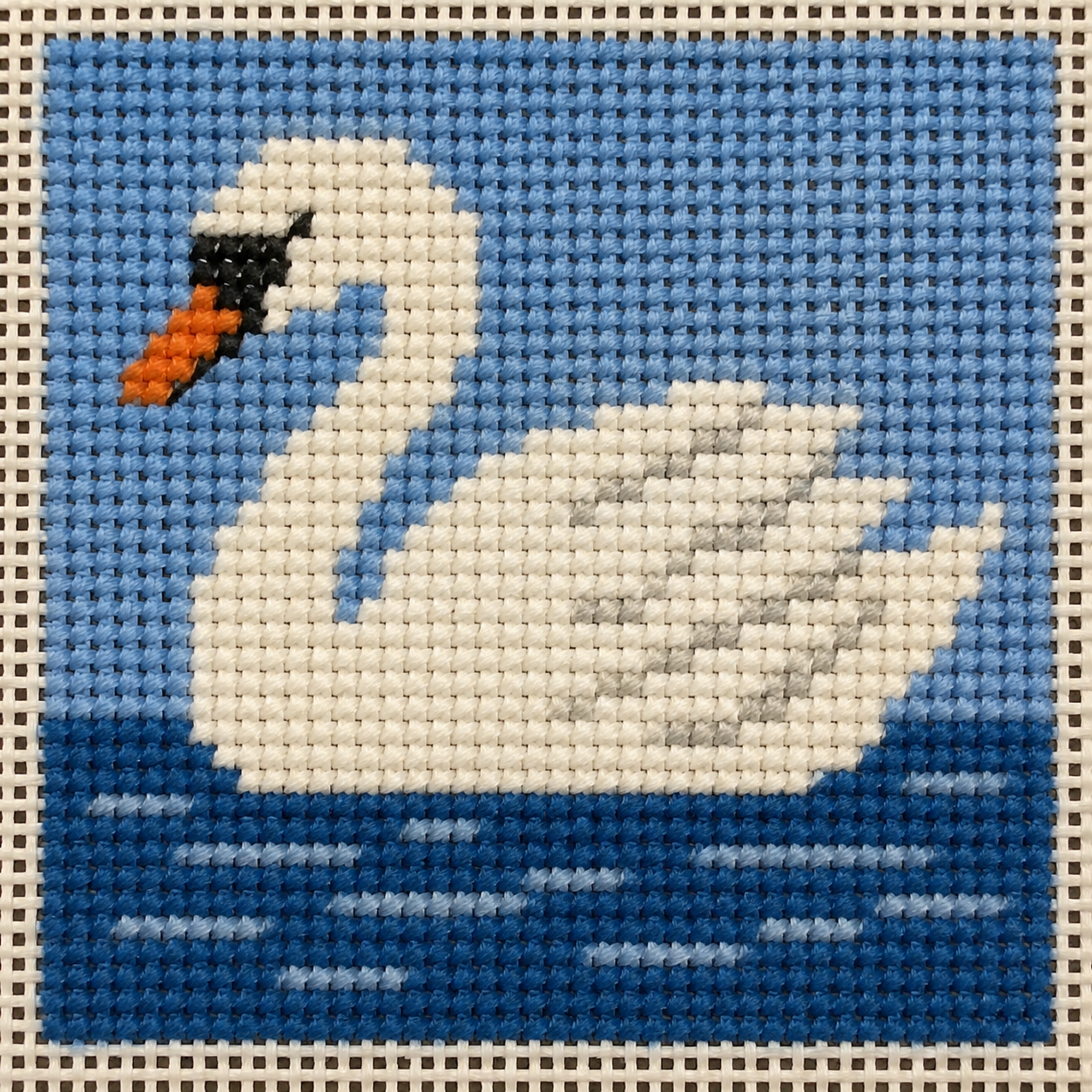 Swan Printed Needlepoint Canvas
