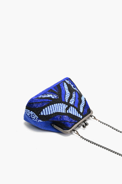 Sapphire Swirl Blue Frame Clutch
