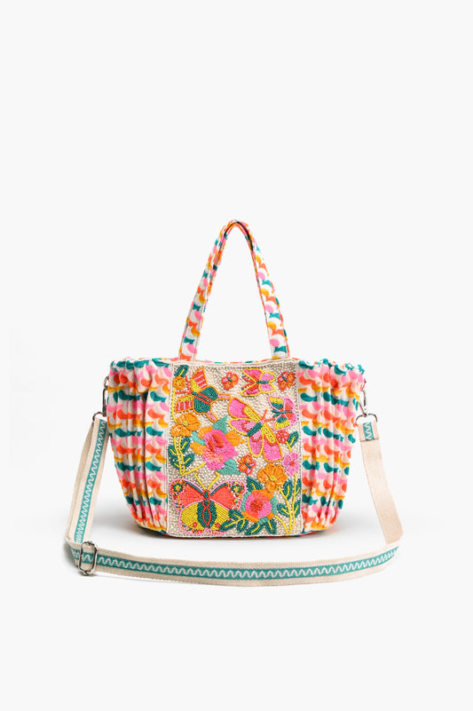 Rainbow Wings Beaded Tote