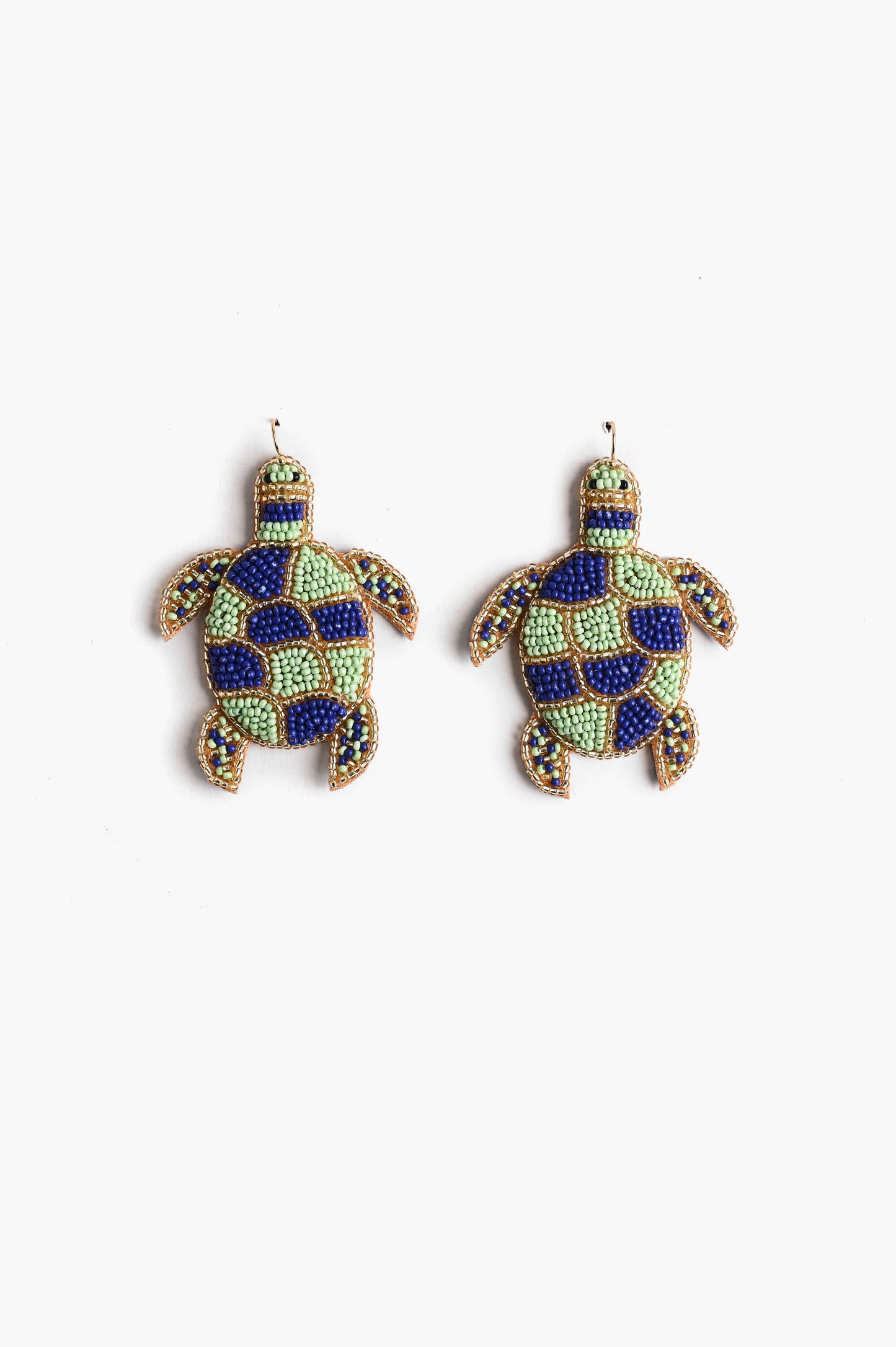 Beaded Save the Turtles Earrings