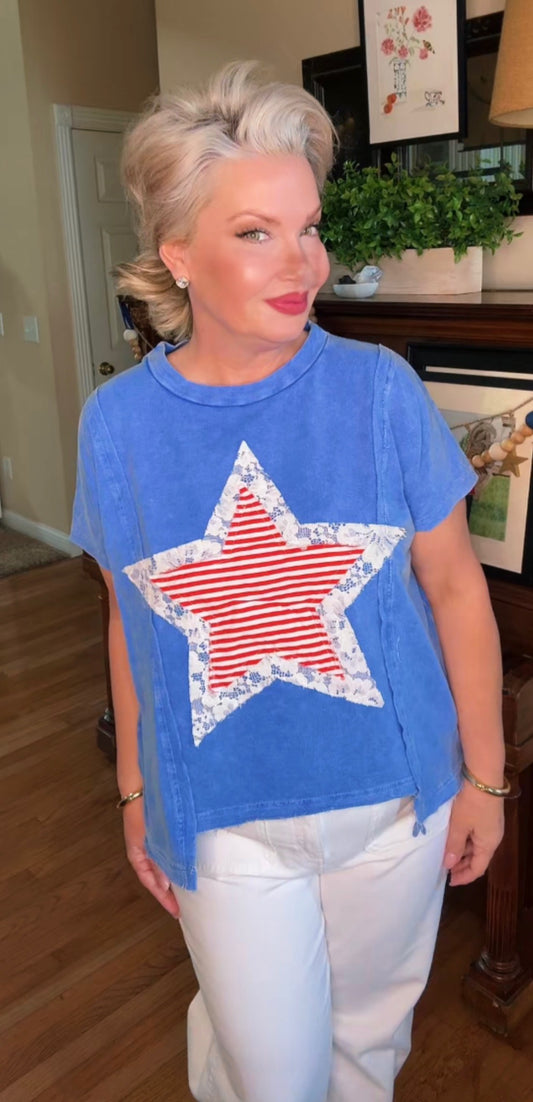 Let Freedom Ring Mineral Washed Star Top
