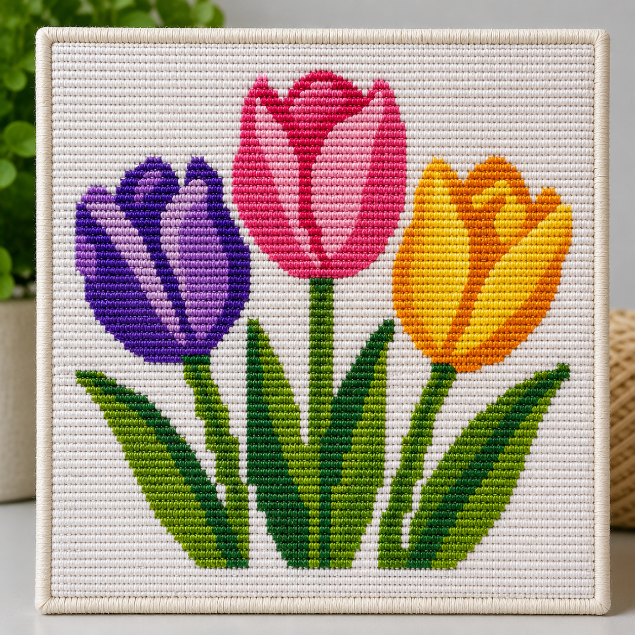 Tulips Printed Needlepoint Canvas