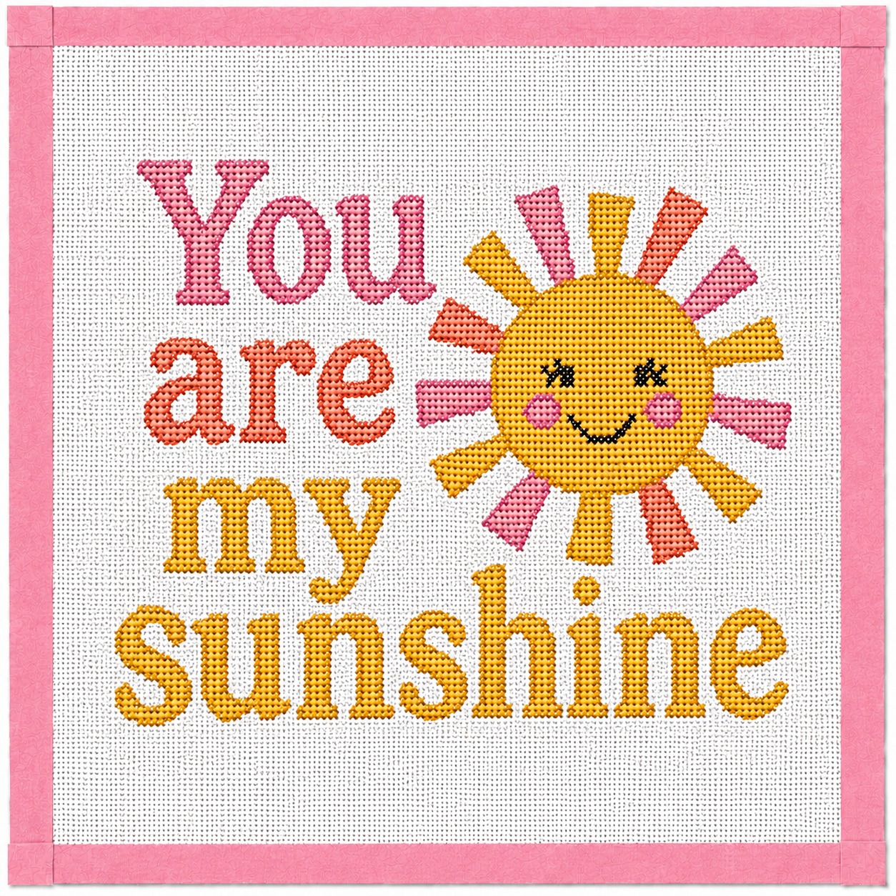You Are My Sunshine Printed Needlepoint Canvas