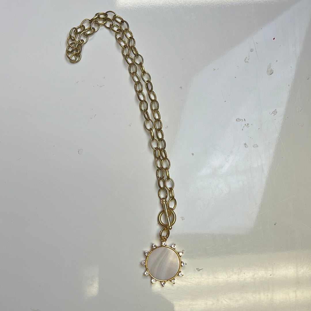 Mother of Pearl Sun Necklace