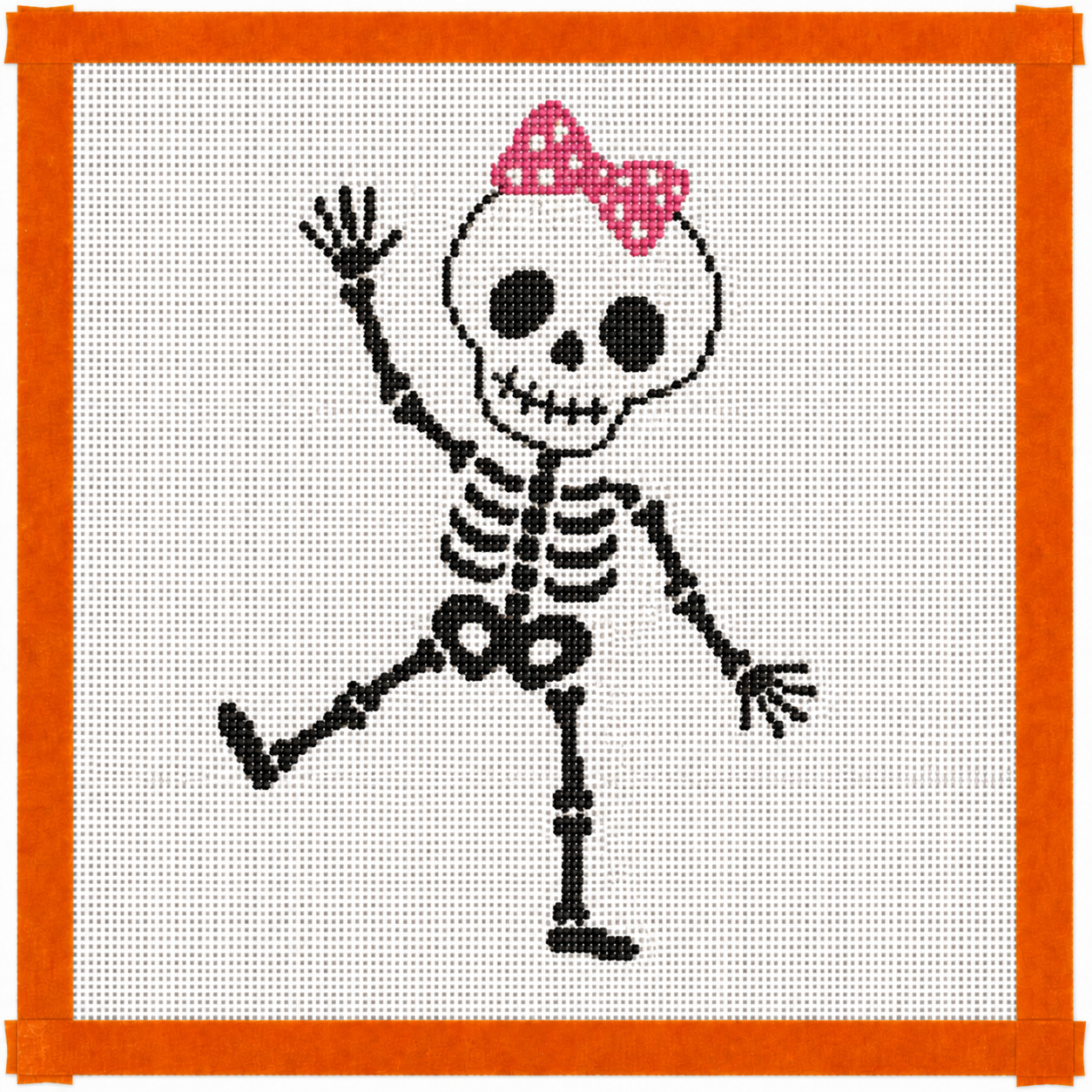 Halloween Skeleton Printed Needlepoint Canvas