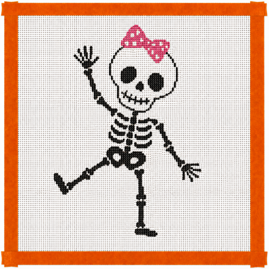 Halloween Skeleton Printed Needlepoint Canvas