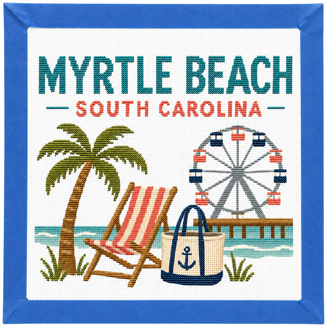 Myrtle Beach Travel Needlepoint Canvas