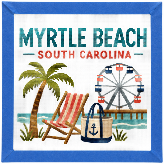 Myrtle Beach Travel Needlepoint Canvas