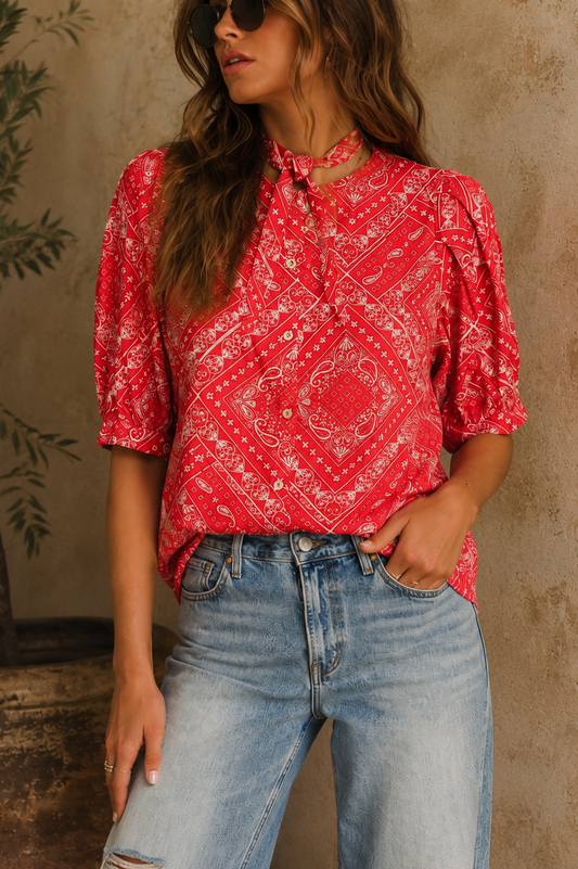 Bandana Print Blouse