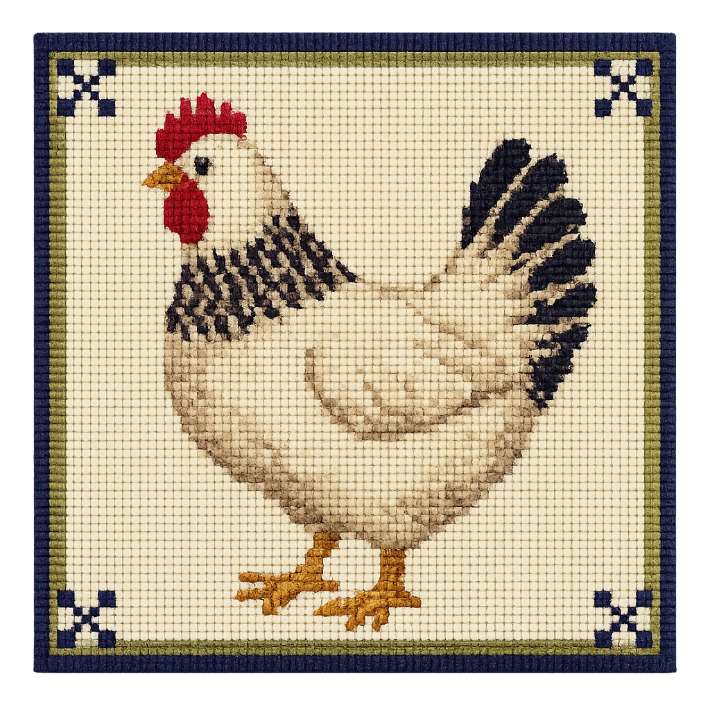 Cluck! cluck! Printed Needlepoint Canvas