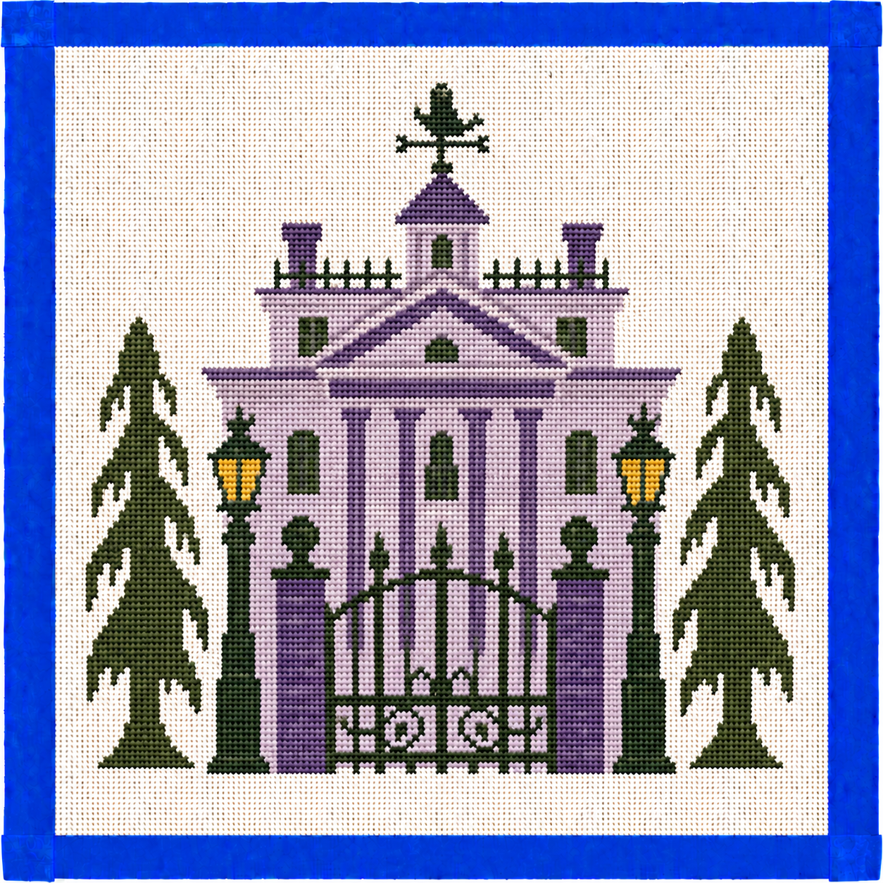 Haunted Mansion Theme Park Ride Needlepoint Canvas