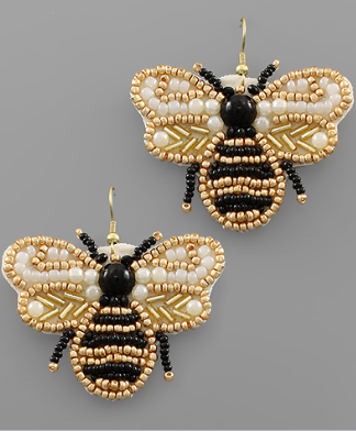 Beaded Bee Earrings