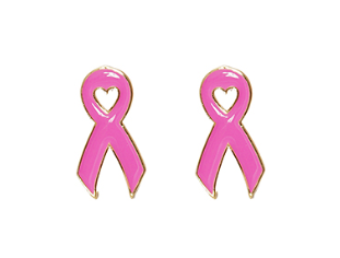 Breast Cancer Ribbon Earrings