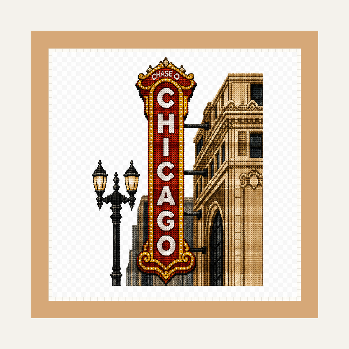 Chicago Theatre Printed Needlepoint Canvas