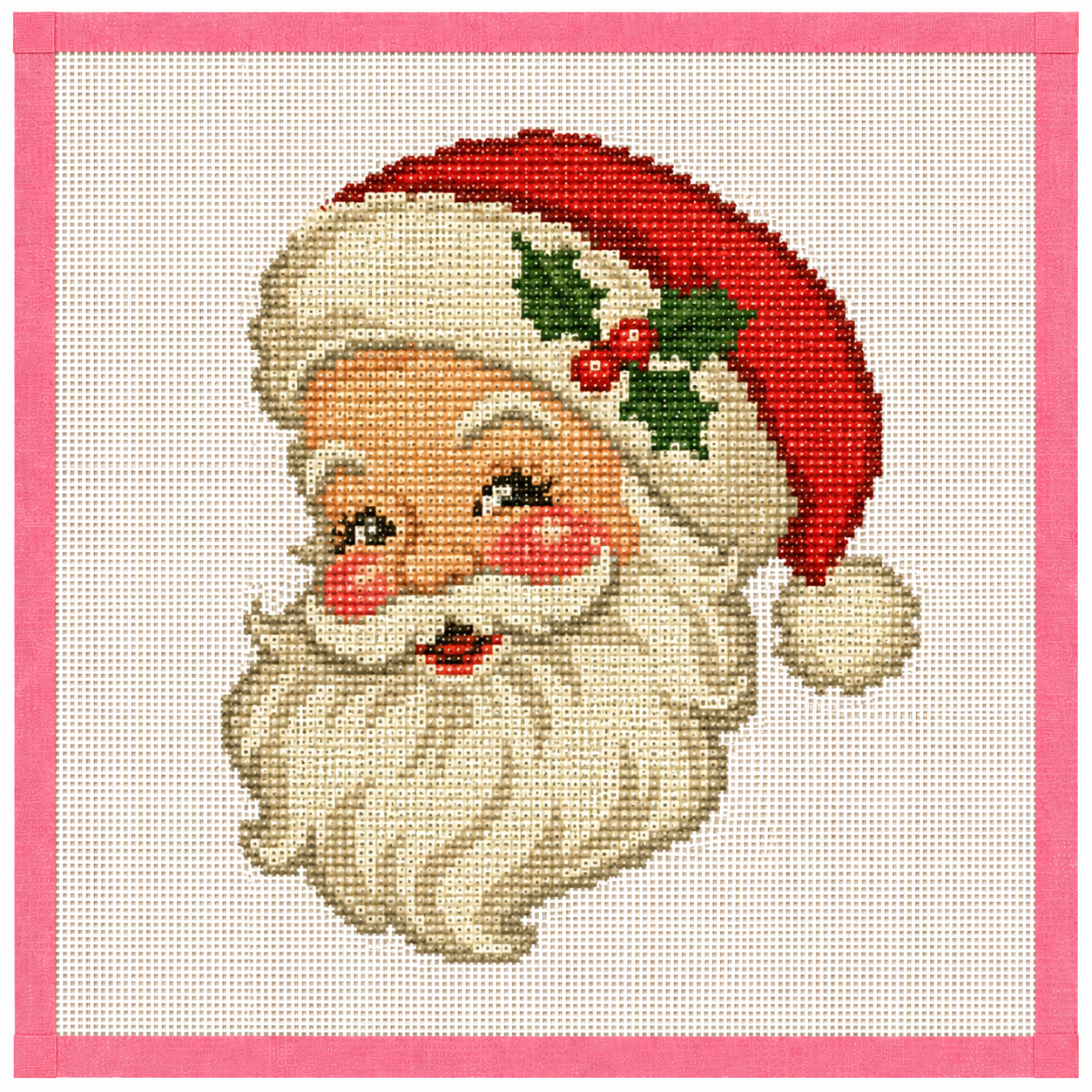 Vintage Santa Halloween Printed Needlepoint Canvas