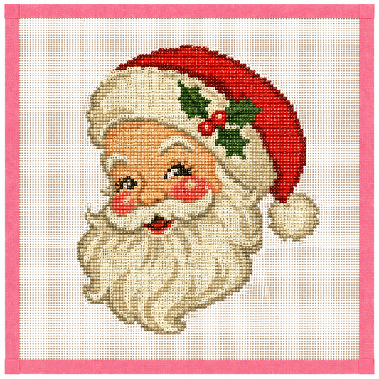 Vintage Santa Halloween Printed Needlepoint Canvas