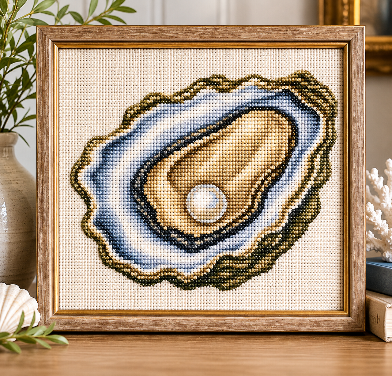 Oyster Printed Needlepoint Canvas