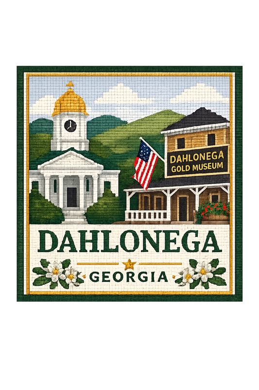 Dahlonega Georgia Printed Needlepoint Canvas