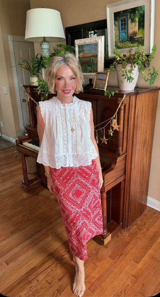 Bandana Print A-line Skirt
