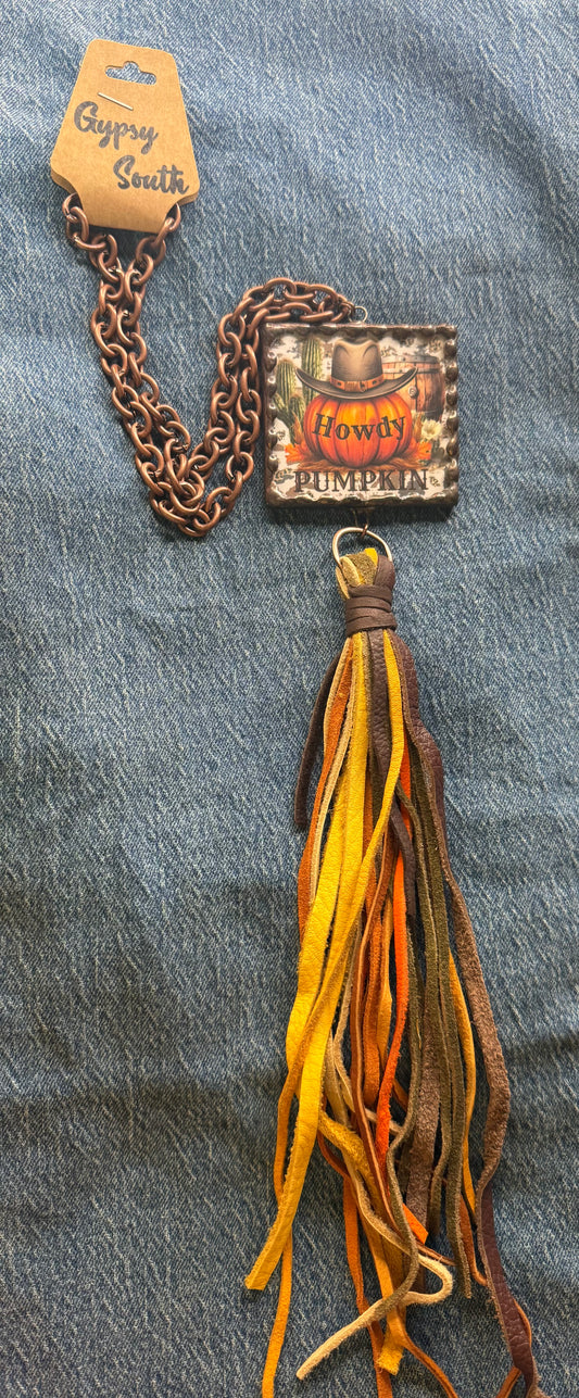 Gypsy South Howdy Pumpkin Necklace