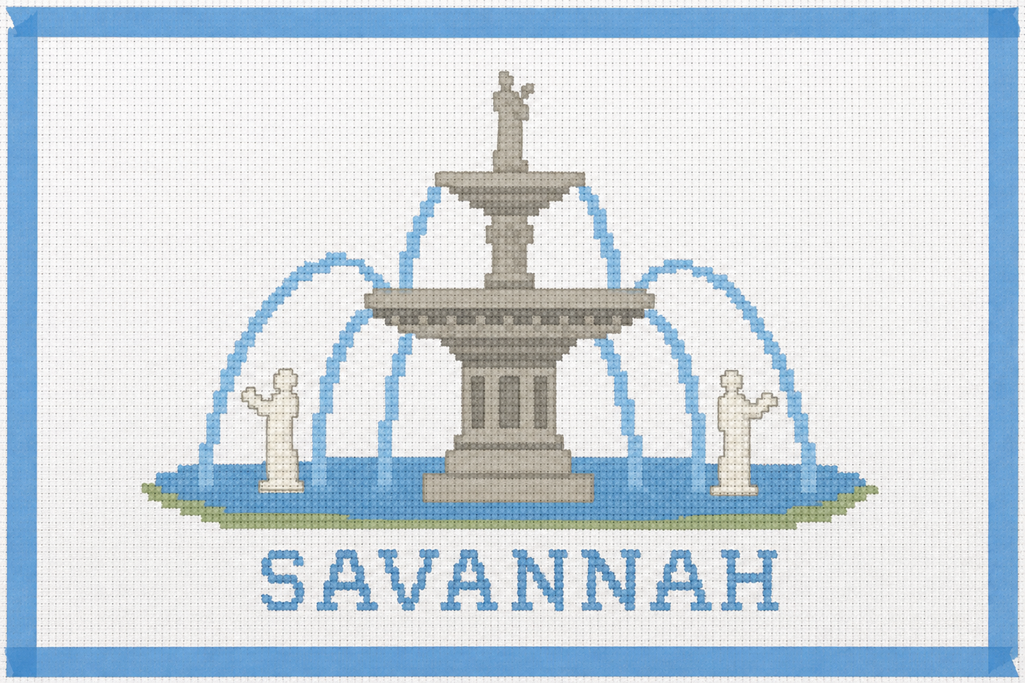 Savannah Fountain Printed Needlepoint Canvas