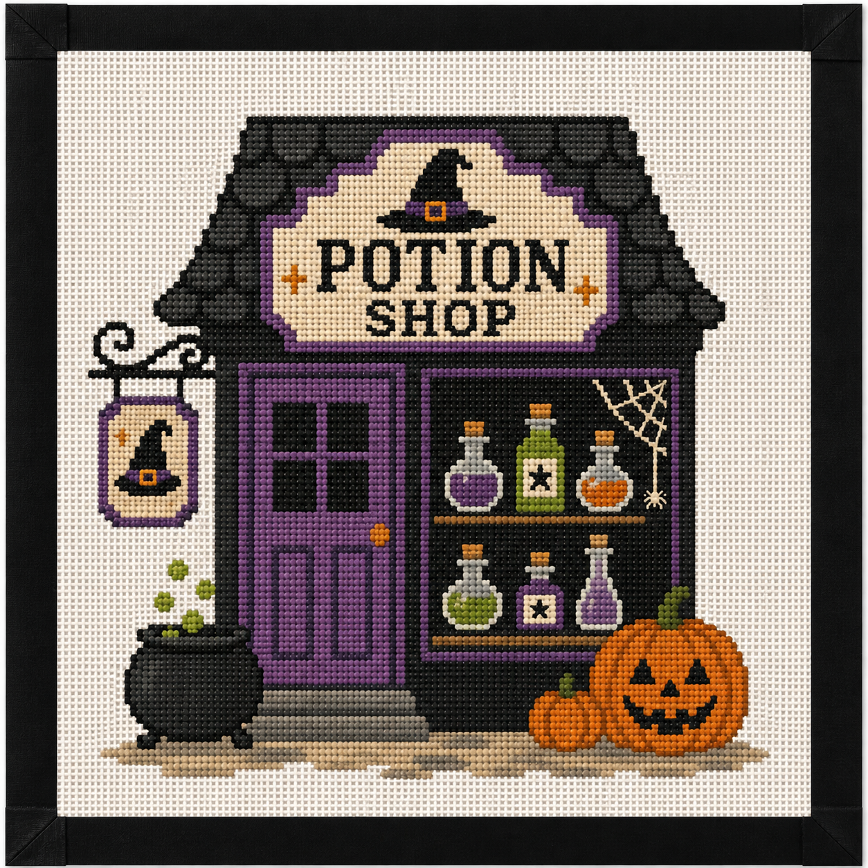 Halloween Potion Shoppe Printed Needlepoint Canvas