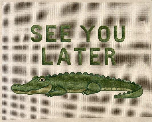 Later Alligator Printed Needlepoint Canvas