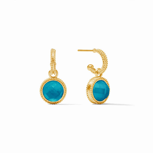 Julie Vos Fleur-De-Lis Hoop Charm Earring