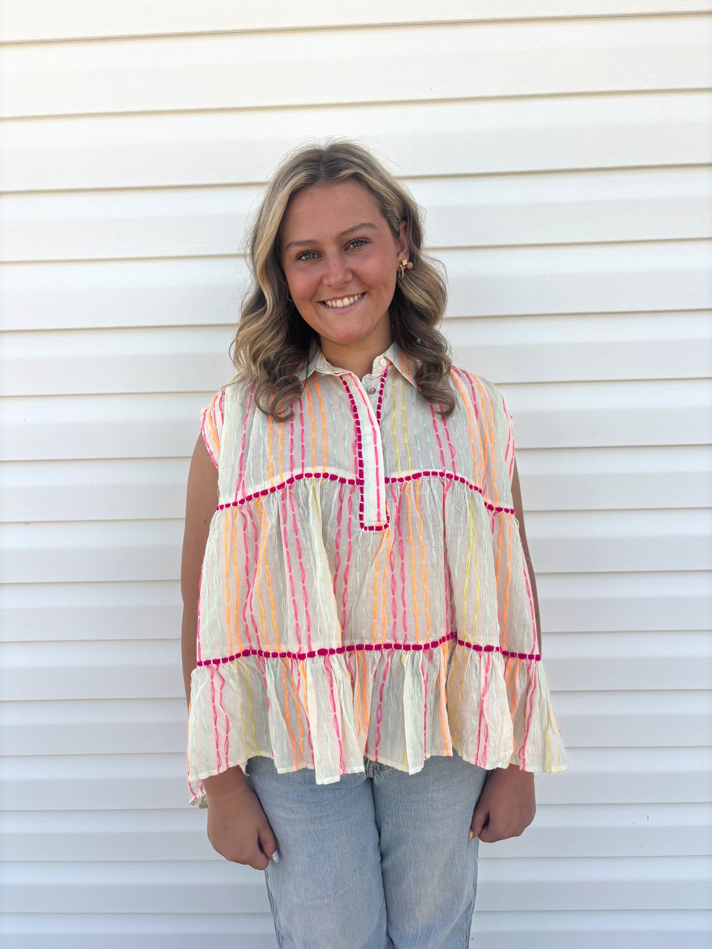 Coastal Colors Striped Top