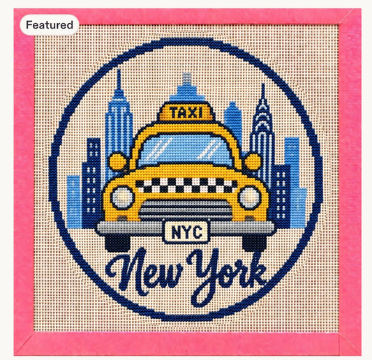 NYC Apple Printed Ornament Needlepoint Canvas