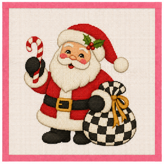 Santa with Bag Halloween Printed Needlepoint Canvas