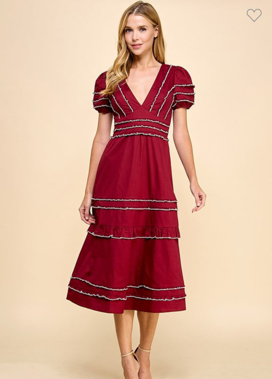 Burgundy Bliss Midi Dress