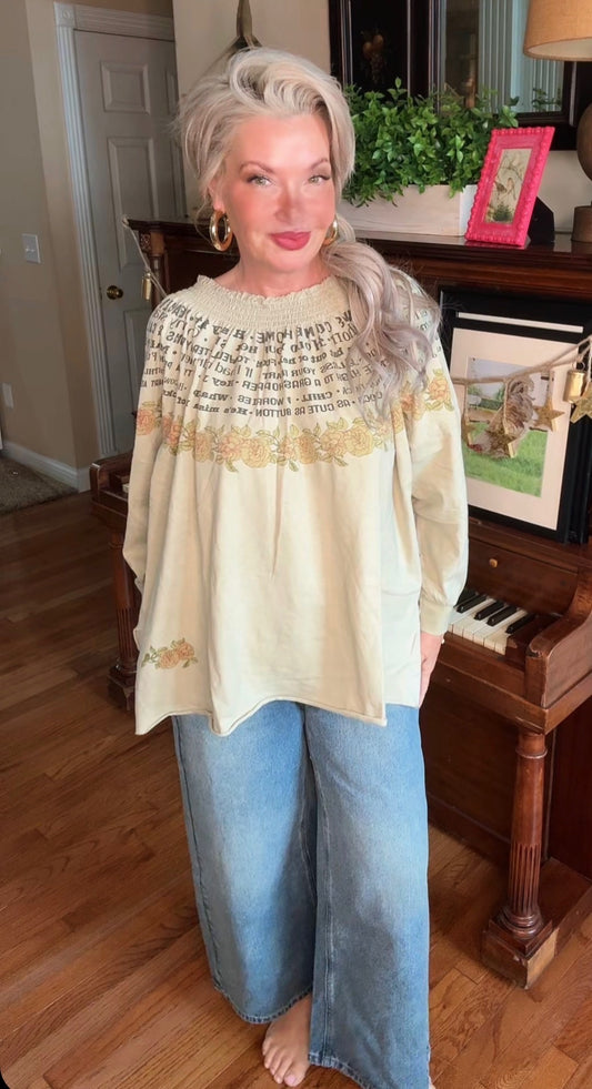 A Rare Bird "Just Sayin" One Size Top