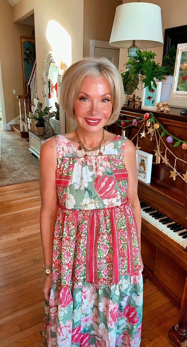 Precious in Pink Floral Maxi Dress