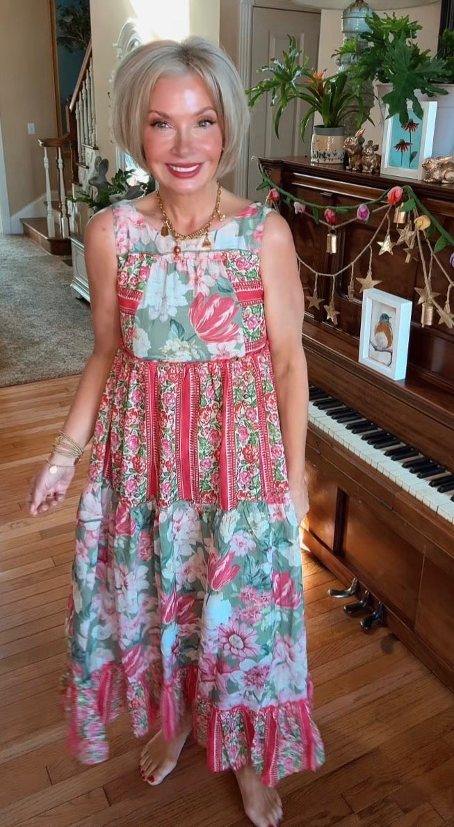 Precious in Pink Floral Maxi Dress