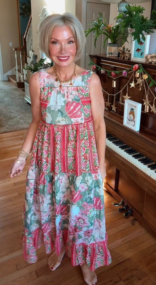 Precious in Pink Floral Maxi Dress